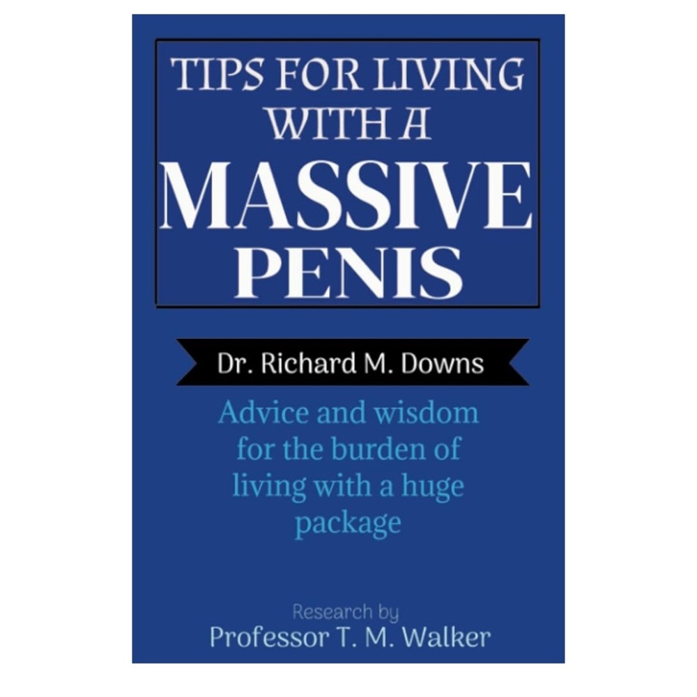 Blue Blank Novelty Notebook - Tips for Living with a Massive Penis